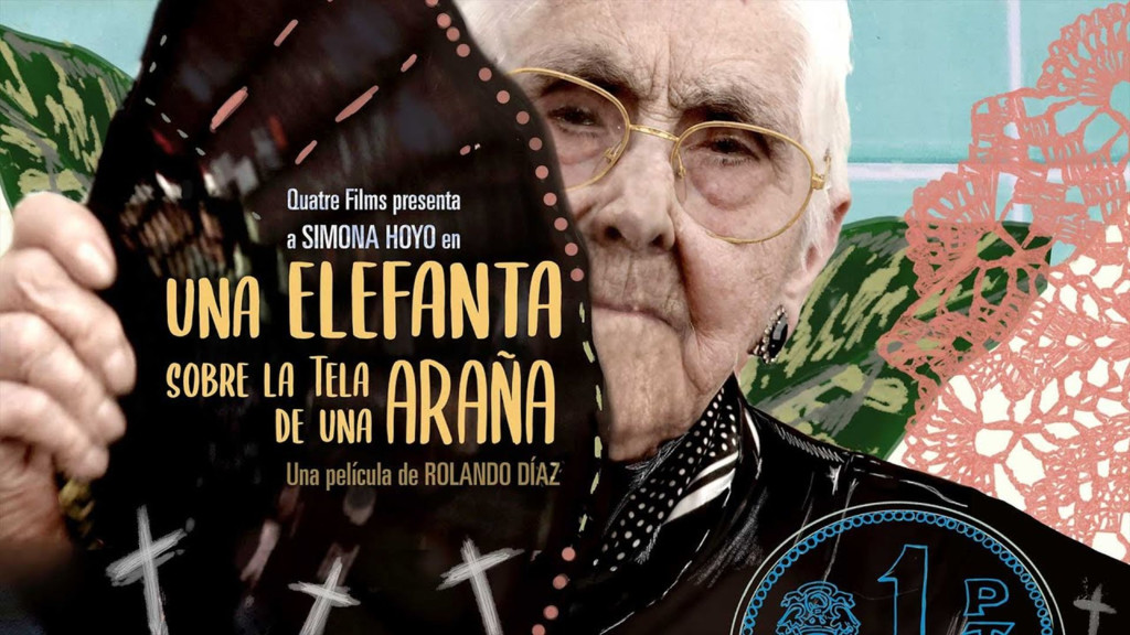 Una elefanta sobre la tela de una araña