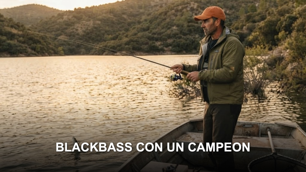 Black bass con un campeón