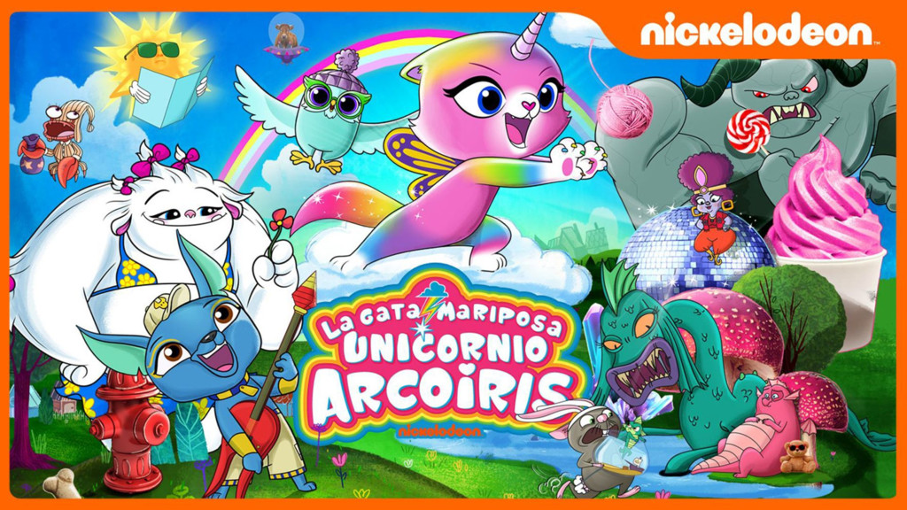 La gateta Arc Iris papallona unicorn