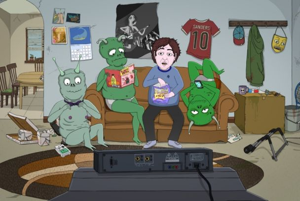 Jeff y unos aliens